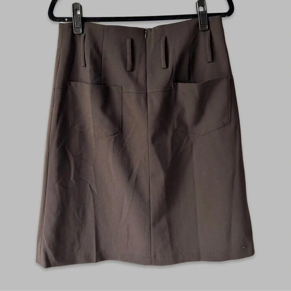 Marc Aurel Wool Blend  Pleated Front Skirt - Picture 2 of 13